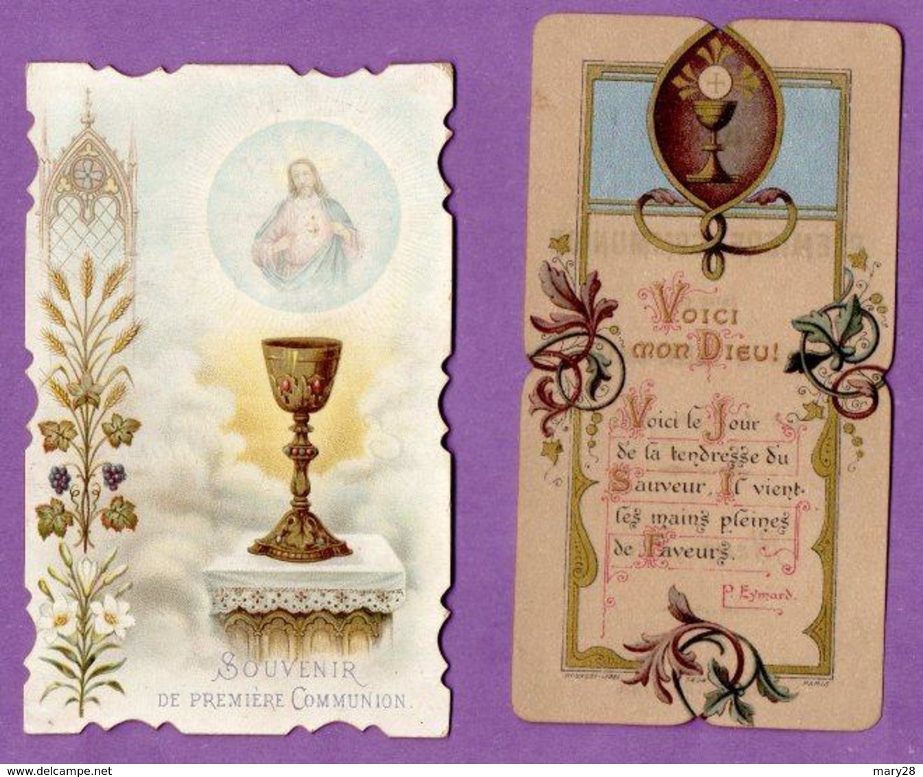 Image Pieuse Communion Villers Bocage  1896 Et 1907 - - Godsdienst & Esoterisme