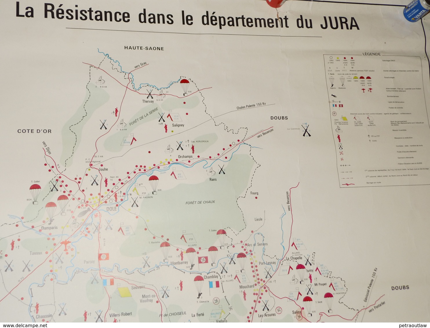 Carte "résistance Jura" - 1939-45