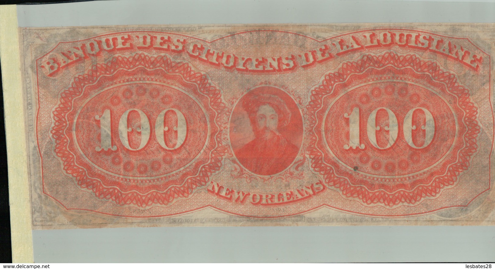 Billet De Banque, Citizens’ Bank Of Louisiana, $100, 1860s,   DEC 2019 Gerar - Confederate Currency (1861-1864)