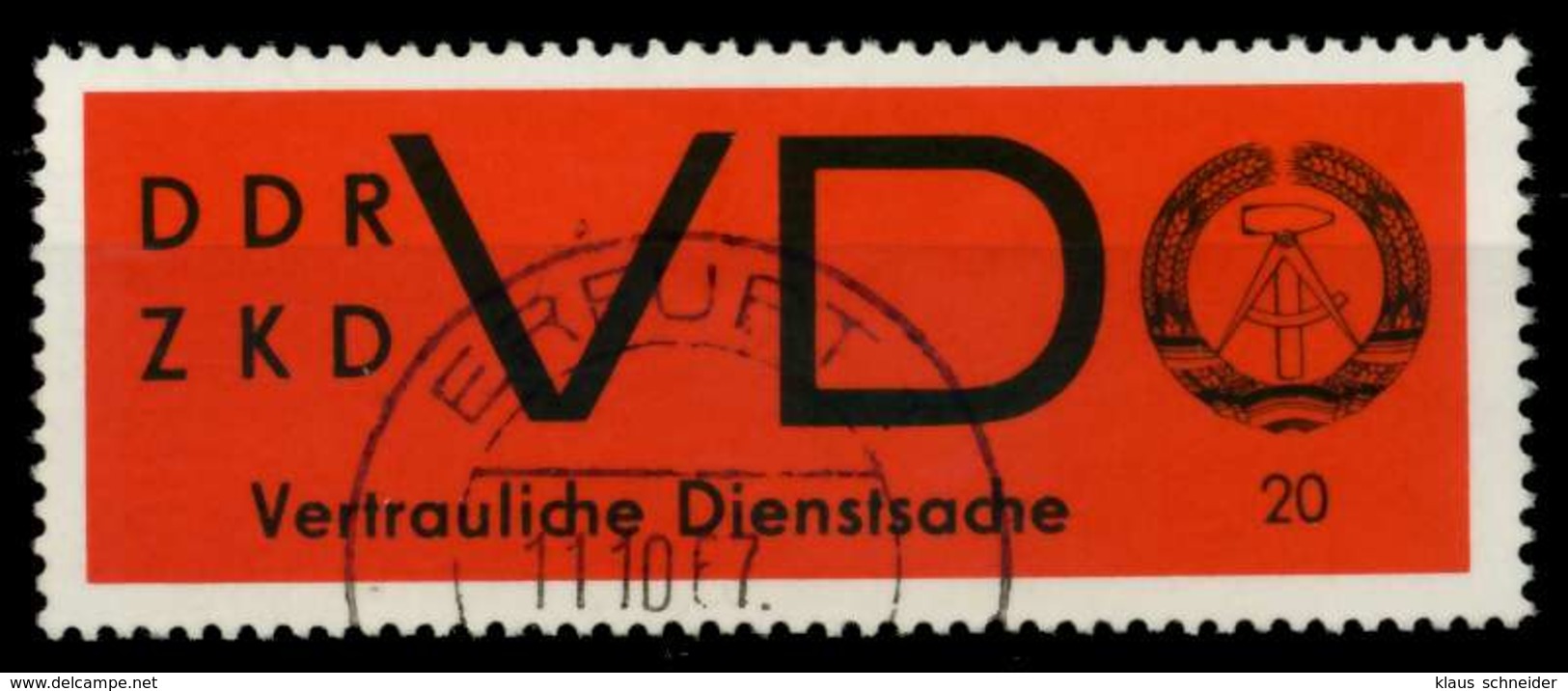 DDR DIENST VD Nr 3y Gestempelt X7382EE - Sonstige & Ohne Zuordnung