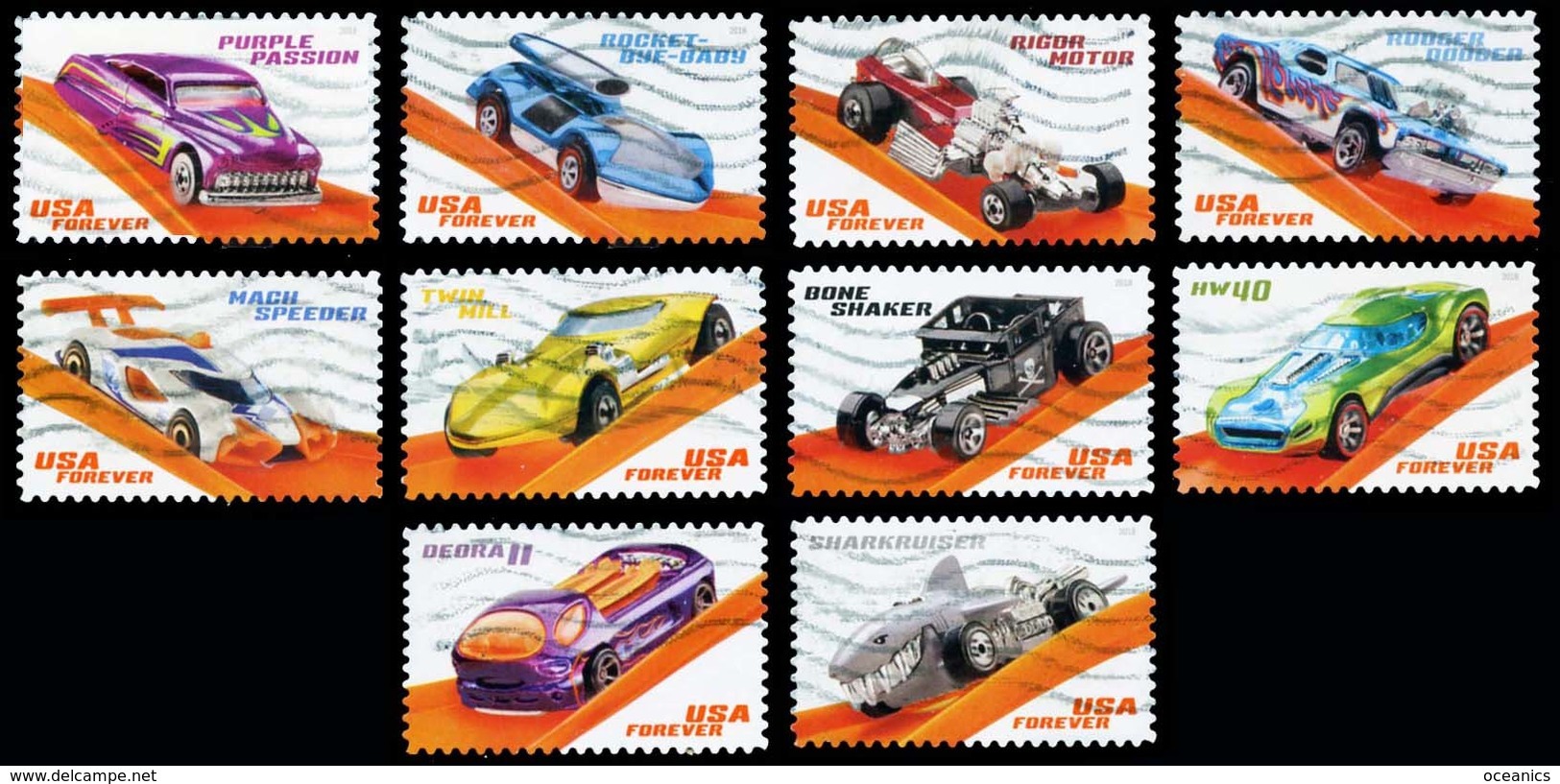 Etats-Unis / United States (Scott No.5321-30 - Hot Wheels) (o) - Oblitérés