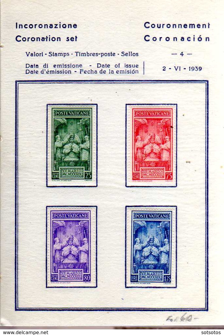 VATICAN Little COLLECTION Of 90 Mint Stamps ISSUED DURING PIUS XII PONTIFICATE In A Very Nice Small Album, All In Comple - Verzamelingen