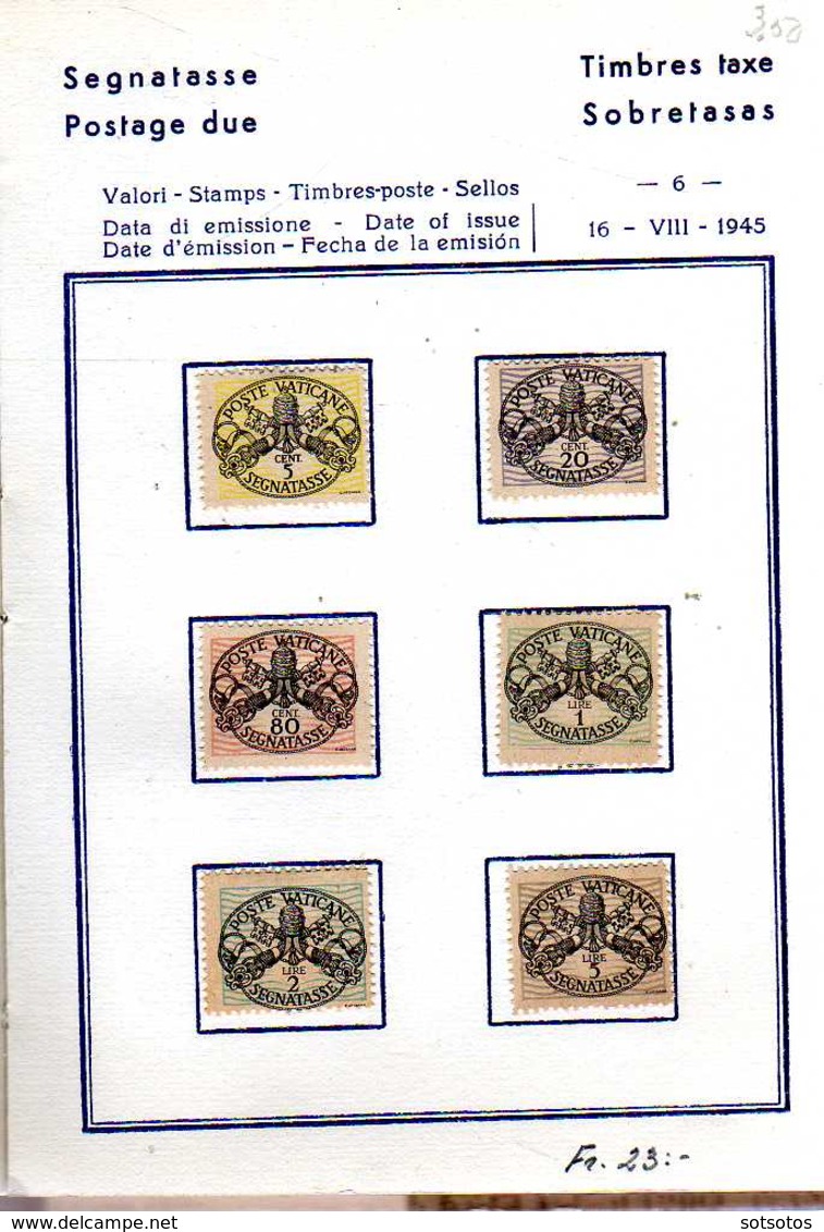 VATICAN little COLLECTION of 90 mint stamps ISSUED DURING PIUS XII PONTIFICATE in a very nice small album, all in comple