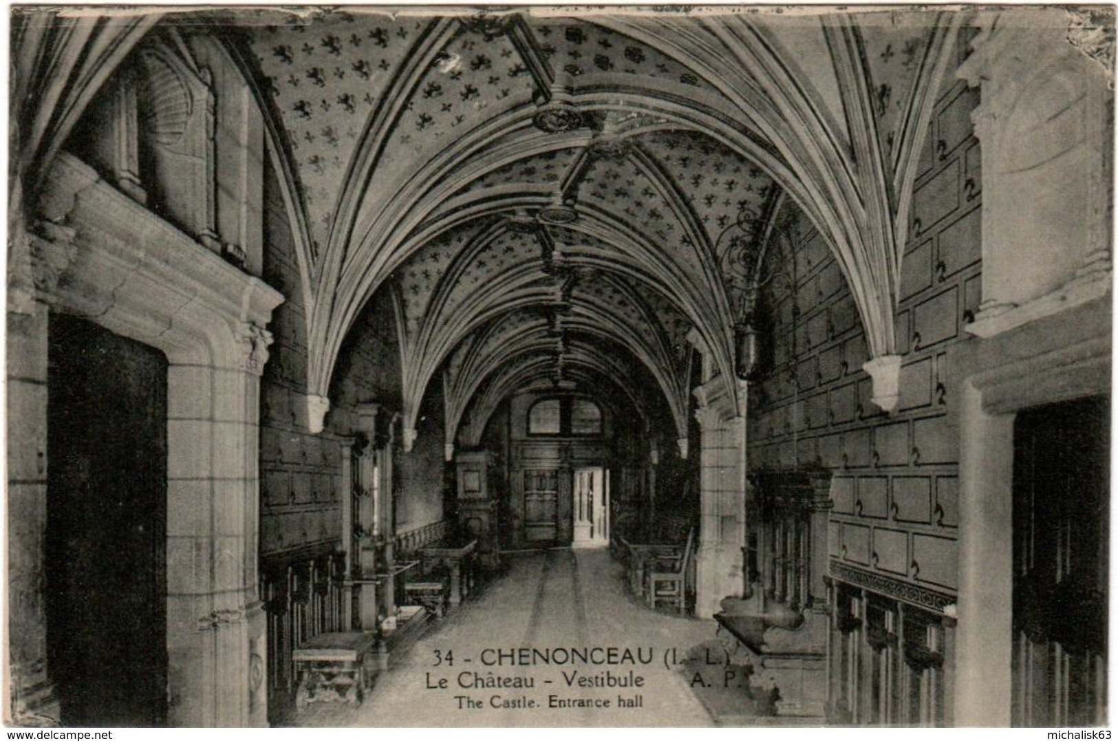 5MKS 928. CHENONCEAUX - LE CHATEAU - VESTIBULE - Chenonceaux