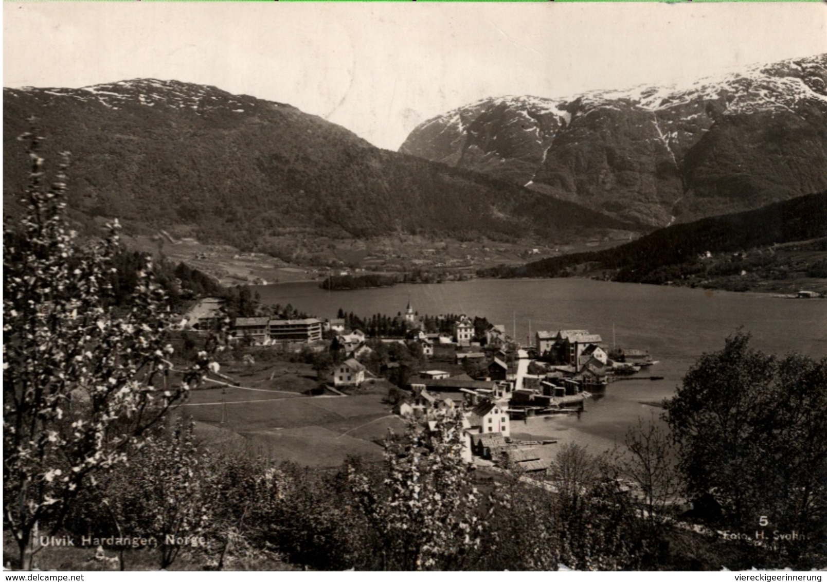 ! Anichtskarte Ulvik I Hardanger, Norwegen, Norge, Norway, 1937, Fünffarbenfrankatur - Storia Postale