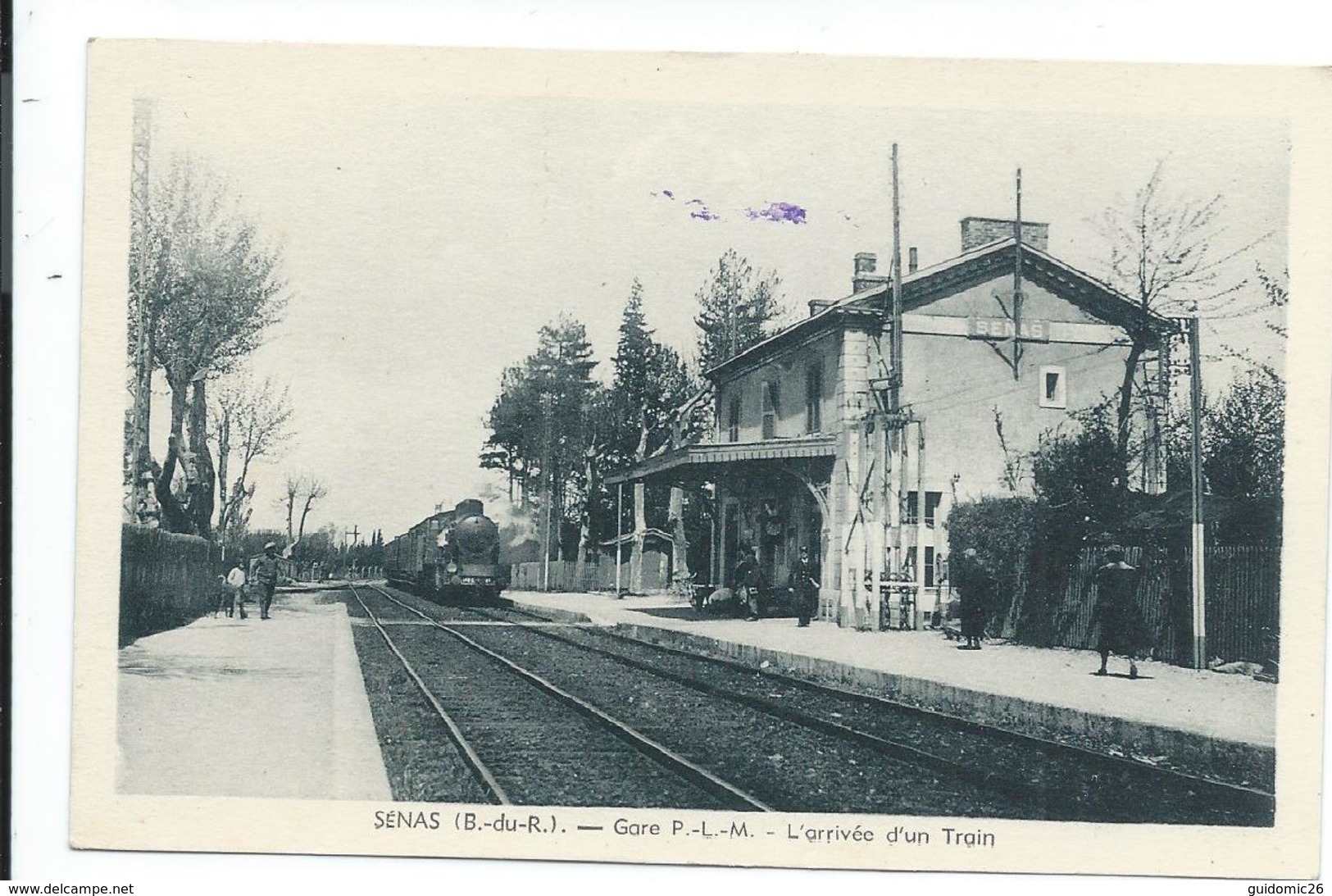 Senas 13 Gare PLM Arrivée D'un Train,locomotive à Vapeur - Gares - Avec Trains