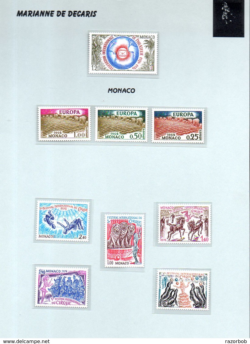Mon147 Monaco Divers Tp Dessinés Par Decaris Dont Serie Cirque ** 1167/71 Cote 10 Euros En 2008 - Unused Stamps