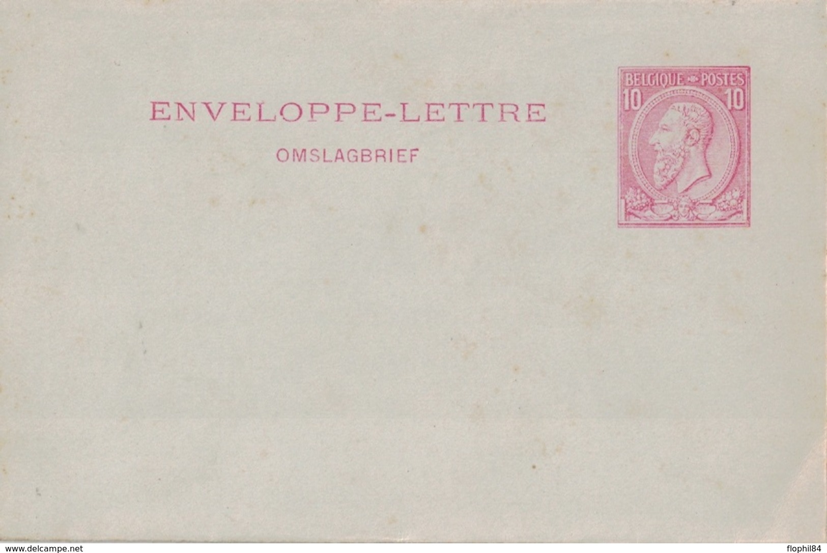 BELGIQUE - ENVELOPPE LETTRE - 10c ROUGE. - Letter Covers