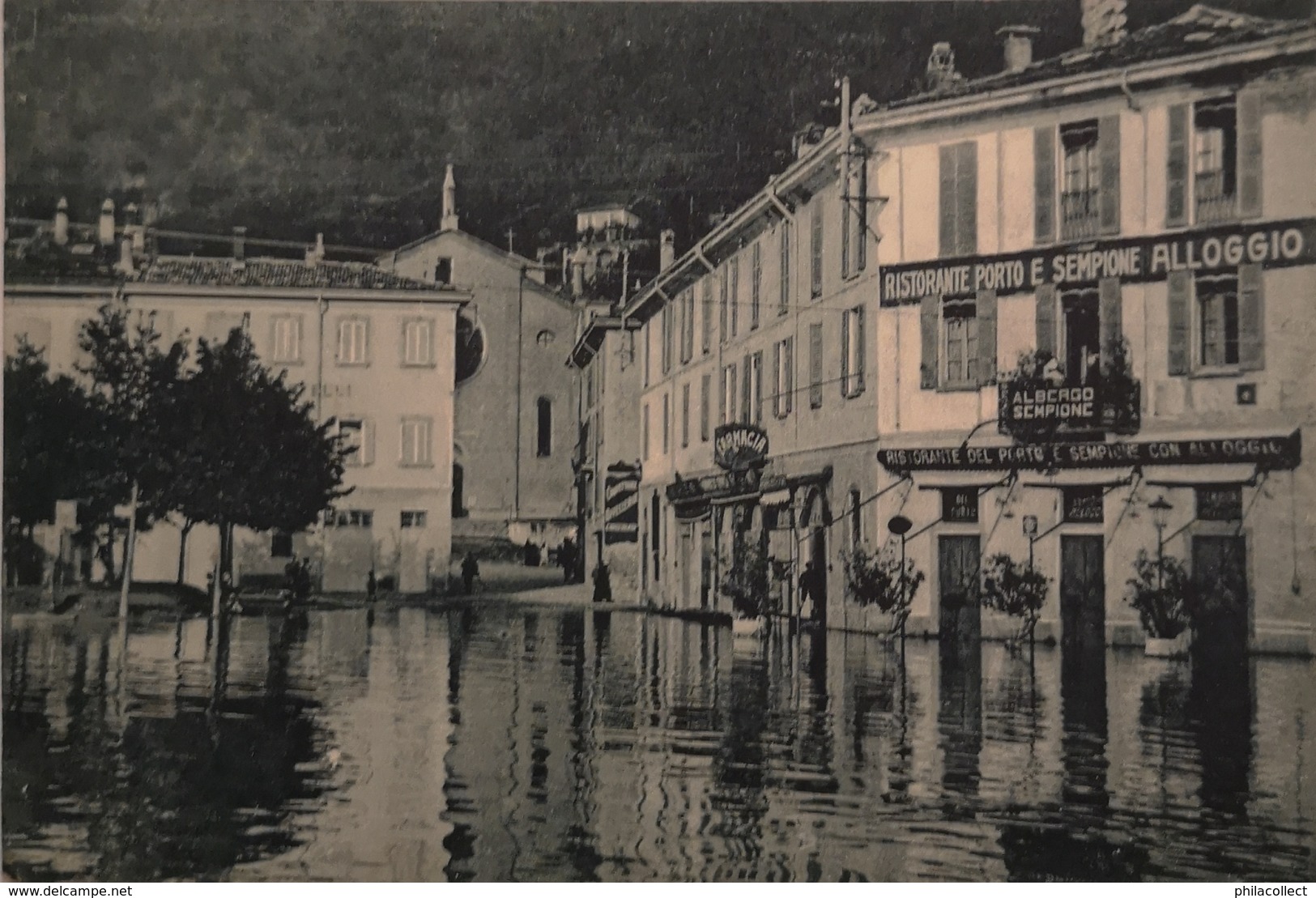 Como // Cita Alluvione // Albergo Porto E Sempione - Farmacia 19?? Rare - Como