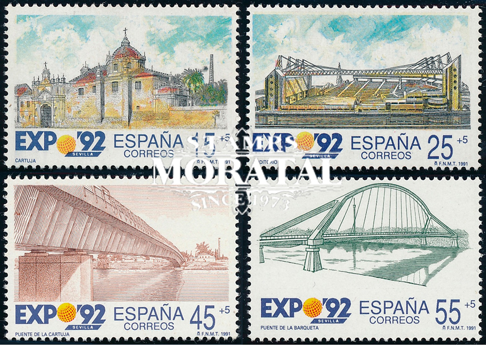 1991 Spain  Sc B173/176 Expo'92 V Exposition **MNH Very Nice, Mint Hever Hinged﻿  (Scott) - Unused Stamps