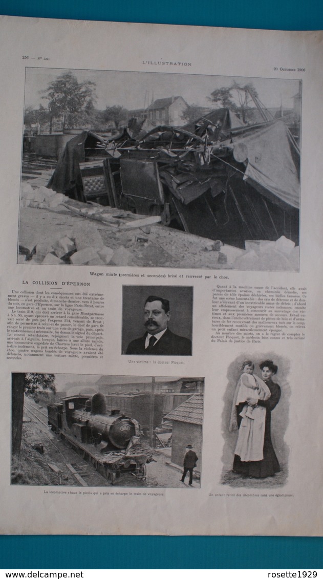 Accident De Train,la Collision D'Epernon 1906 - Documentos Históricos