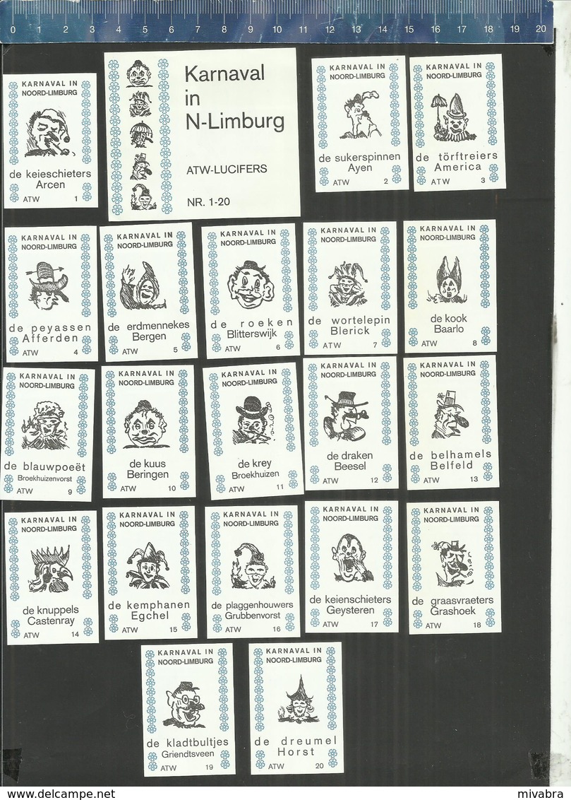 NOORD LIMBURG CARNAVAL KARNAVAL KARNEVAL Dutch Matchbox Labels - Boites D'allumettes - Etiquettes