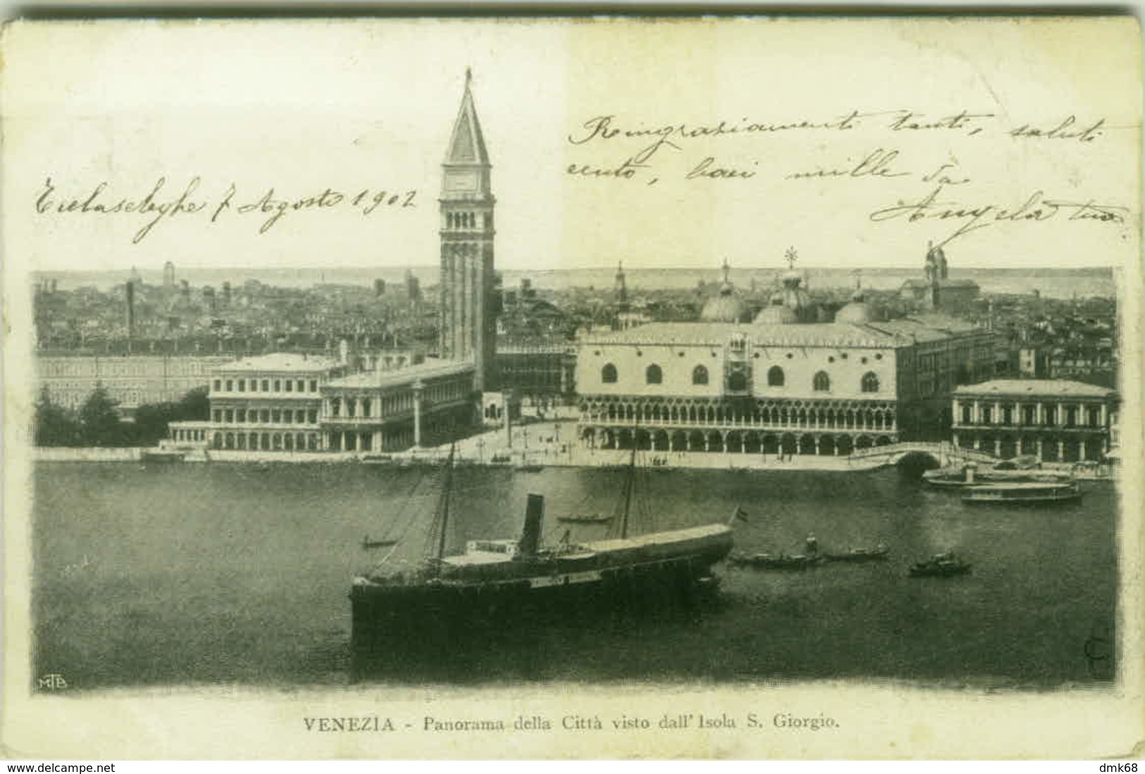 VENEZIA - PANORAMA DELLA CITTA VISTO DALL'ISOLA S. GIORGIO - 1900s (3762) - Venezia (Venice)