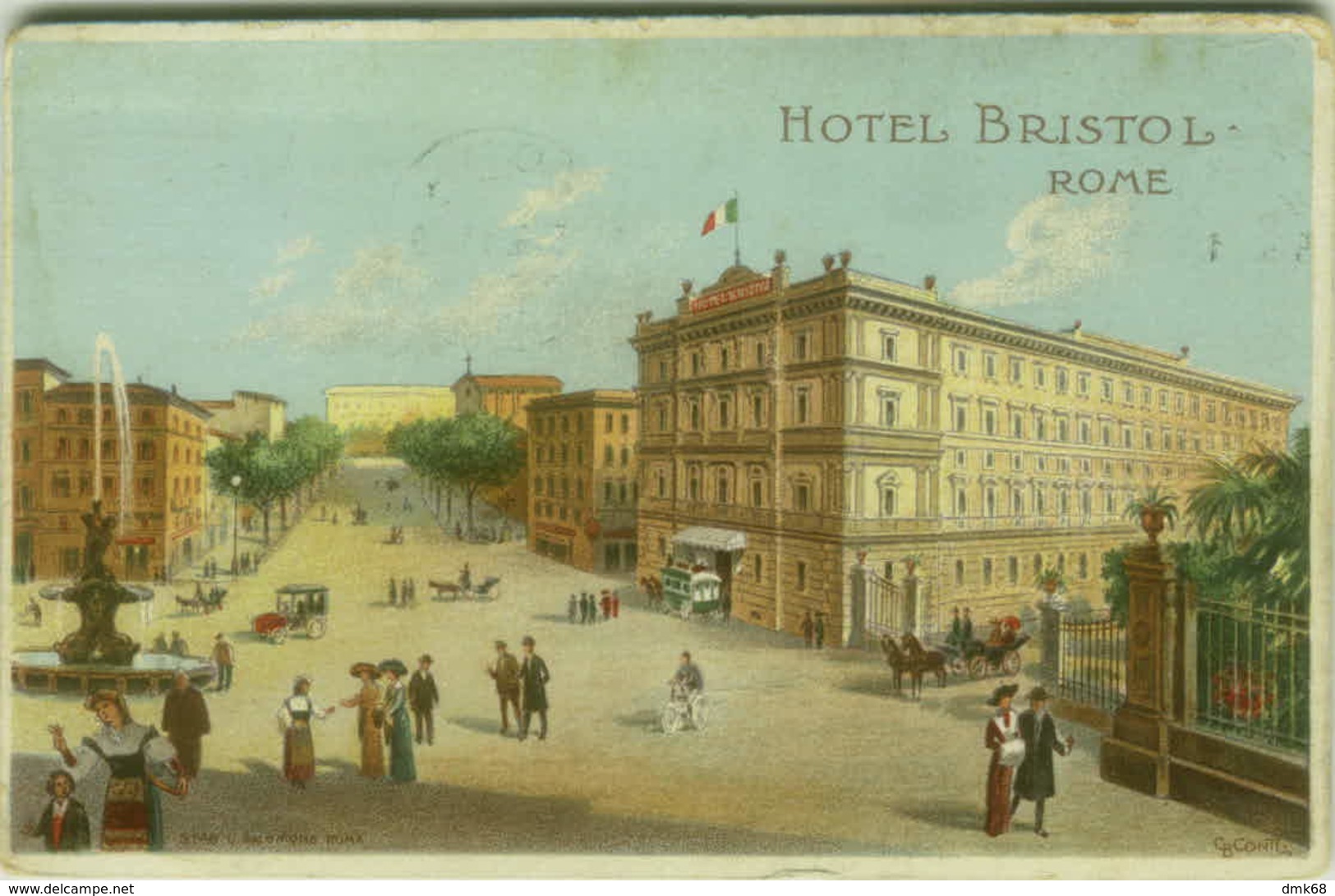 ROMA  (3774)- HOTEL BRISTOL - FIRMATA CB CONTI - EDIZ. SALOMONE - 1910s ( 3775 ) - Bars, Hotels & Restaurants