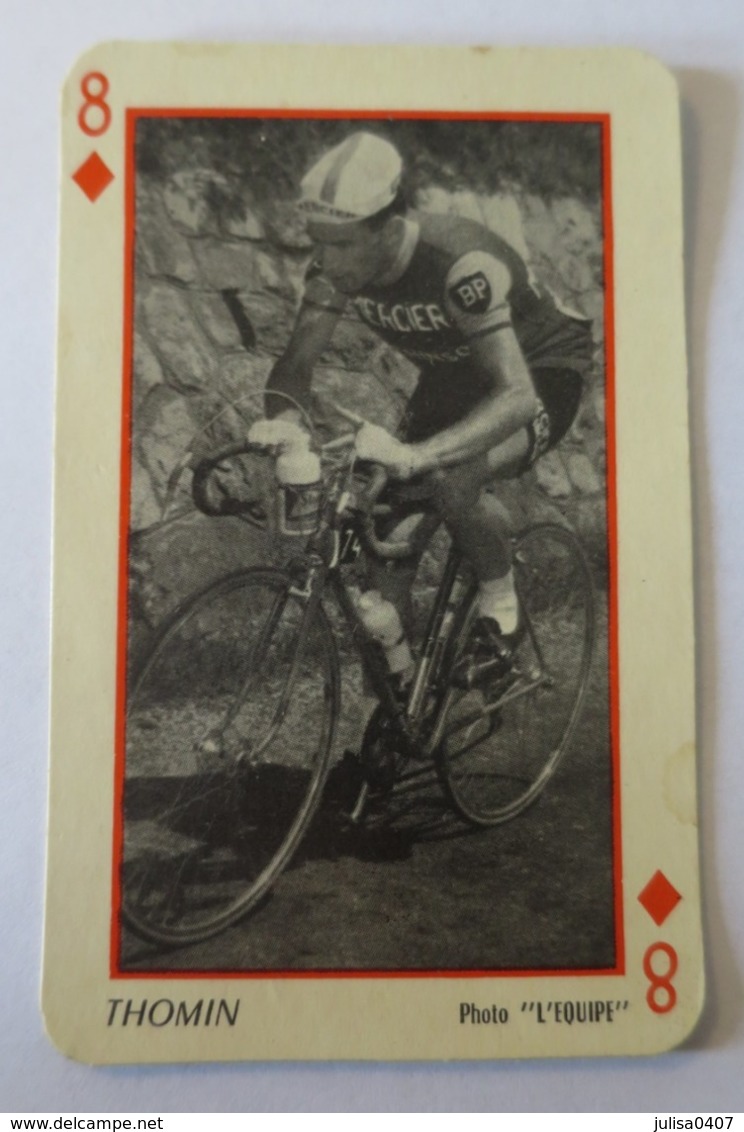 CARTE A JOUER Ancienne 8 Carreaux Coureur THOMIN - Cyclisme