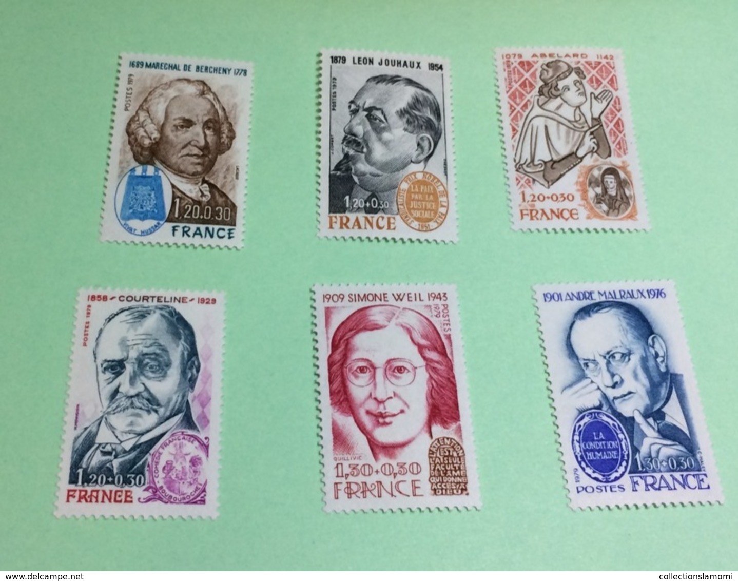 France (Personnages Célèbres) 1979 - Neuf (Y&T N°2029 à 2032B 6 Val) - Coté 4,80€ - Neufs