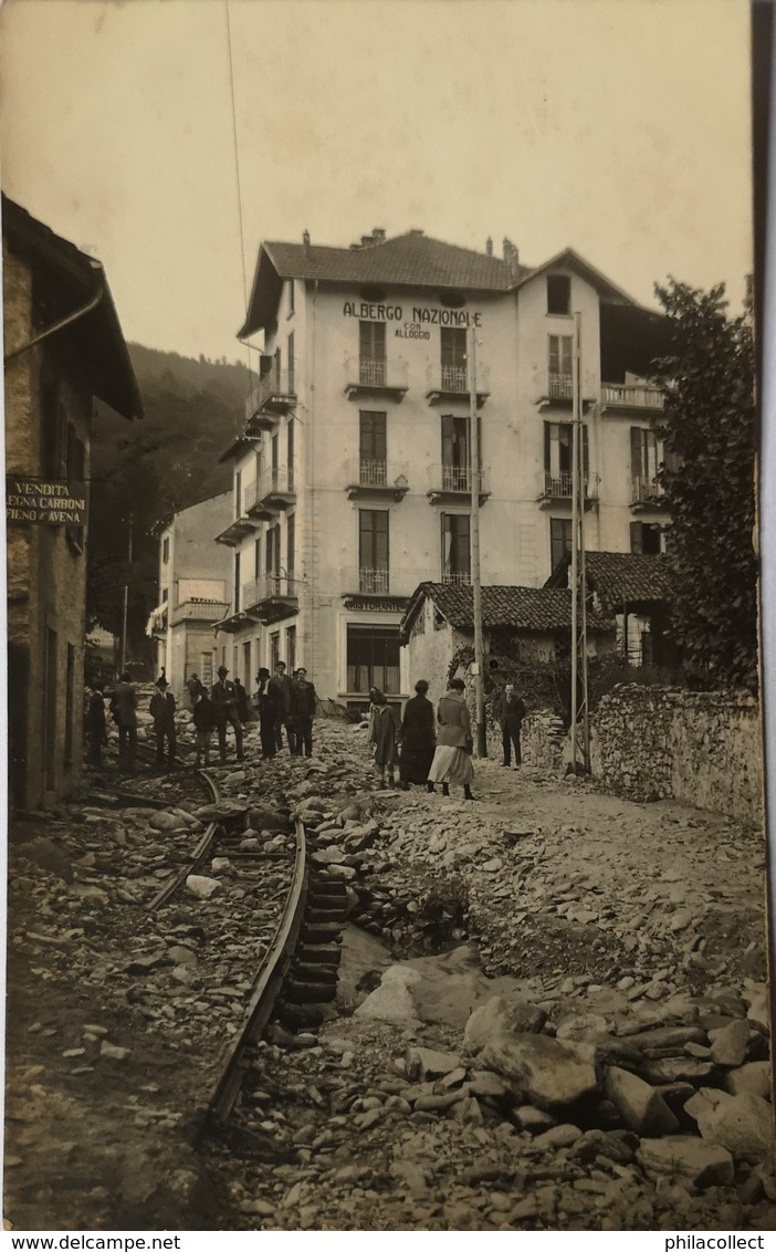 Stresa (Verano - Cusio - Ossola) Carta Fotografico Menotti Thanhoffer (Catastrofe??) Albergo Nazionale 19?? Rare - Altri & Non Classificati