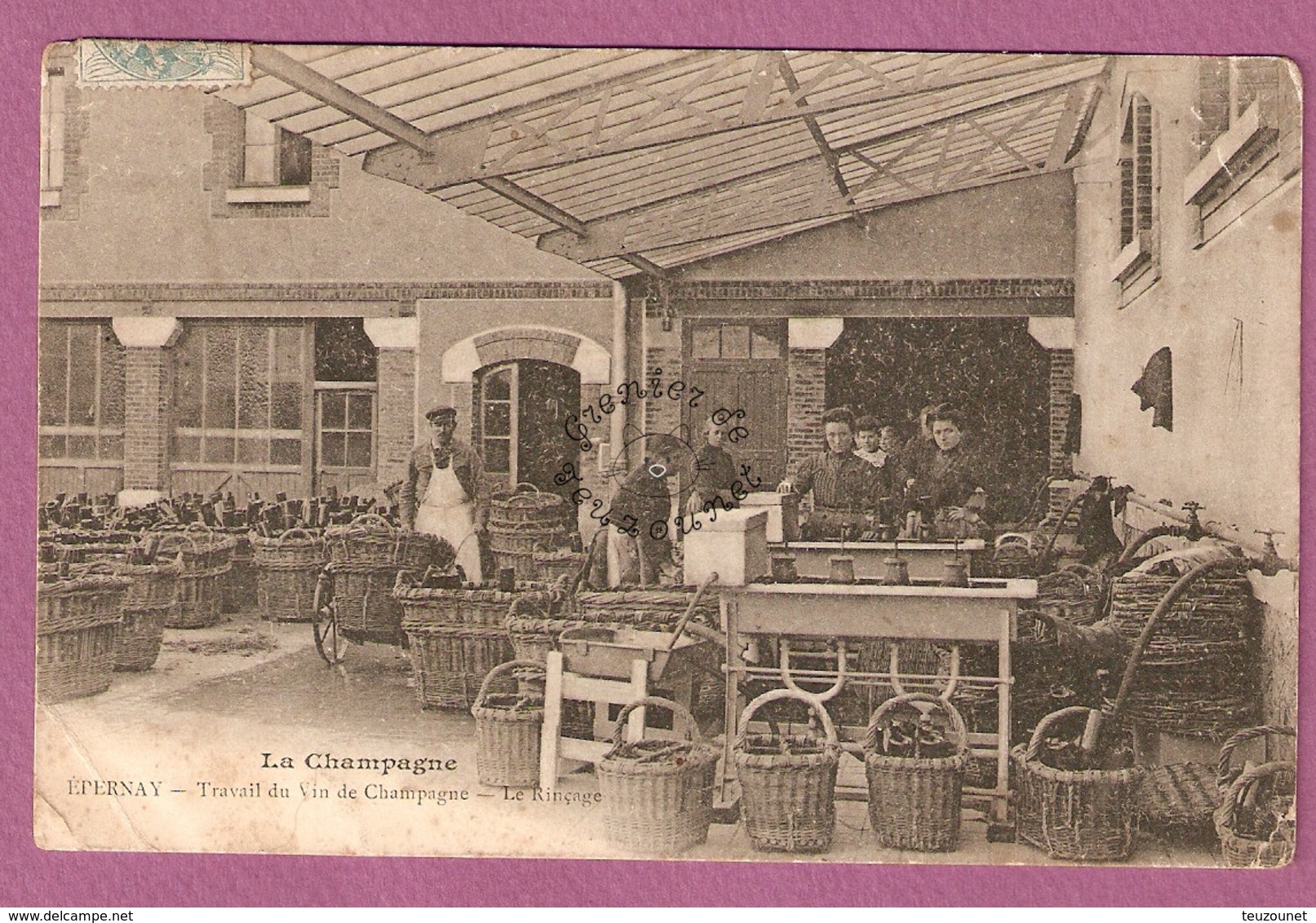 Cpa La Champagne - Epernay Travail Du Vin De Champagne Le Rincage - Epernay