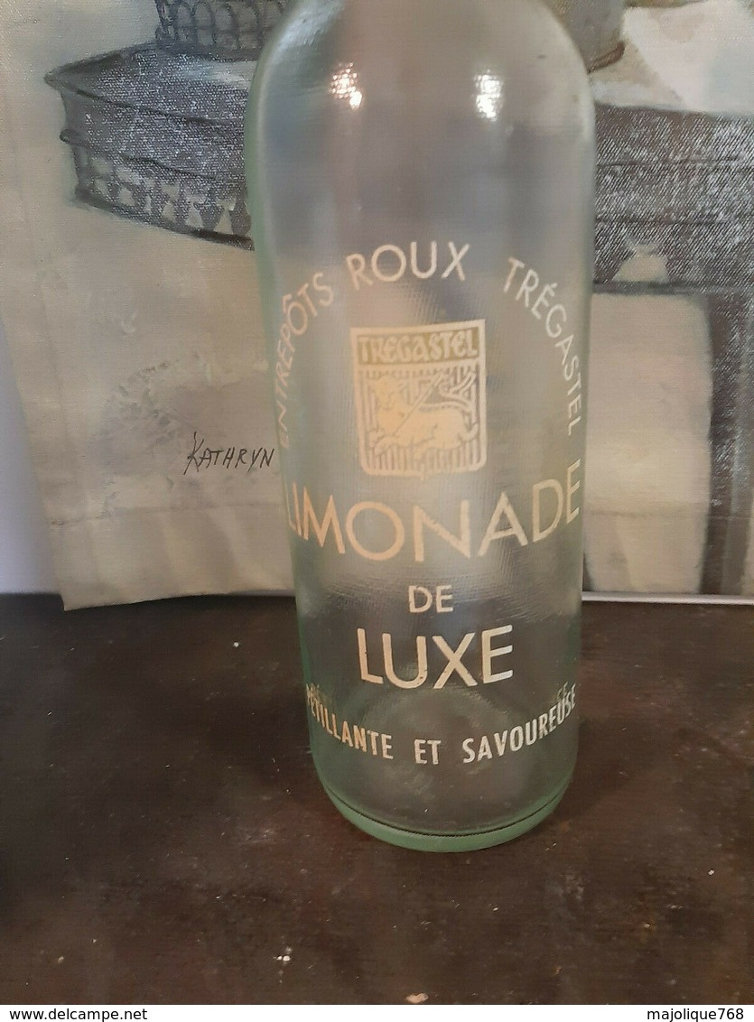 Ancienne Bouteille De Limonade De  Tregastel Entrepôt ROUX - Soda