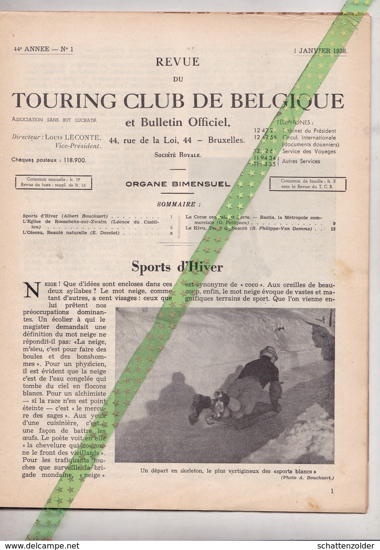 Touring 1938, Vieux Moulin à Hyon, Wintersport, Sports D'Hiver, Kerk Roosebeke-Zwalm, Bastia - Autres & Non Classés