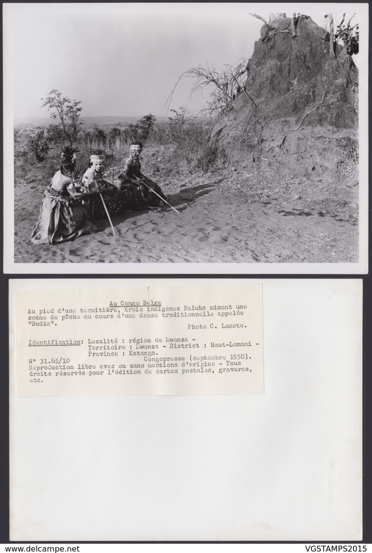 CONGO BELGE PHOTOS C.LAMOTE (24X18 Cm) 1950 "TROIS INDIGENES BALUBA " REGION DE MWANZA(7G) DC-5219 - Afrique