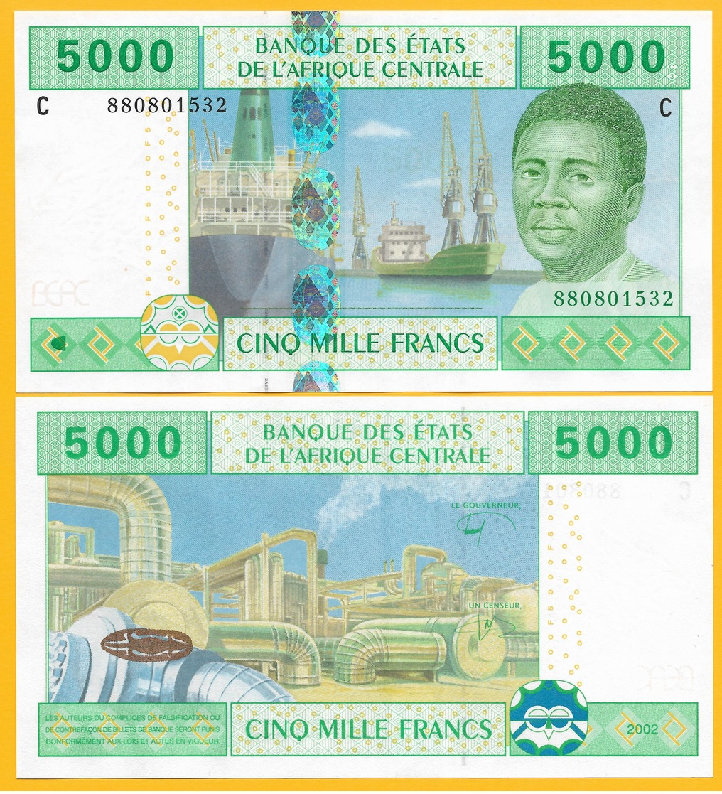 Central African States 5000 Francs Chad (C) P-609C 2002 UNC - Stati Centrafricani