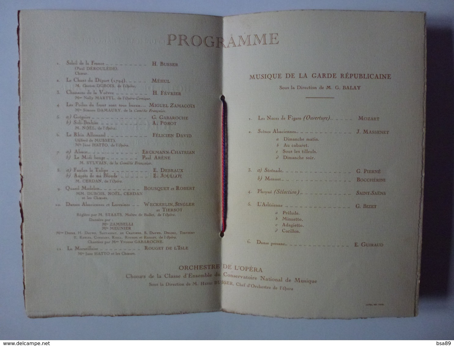 PROGRAME A L'OCCASION DE LA REMISE DES EPEES D'HONNEUR A MM. LES MARECHAUX JOFFRE,FOCH,PETAIN LE 13 JUILLET 1919 - Programs