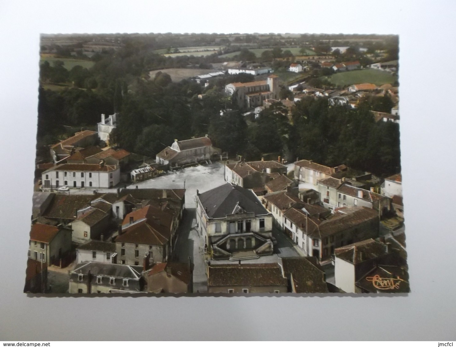 Vue Panoramique Aerienne Le Centre Du Bourg - La Chaize Le Vicomte