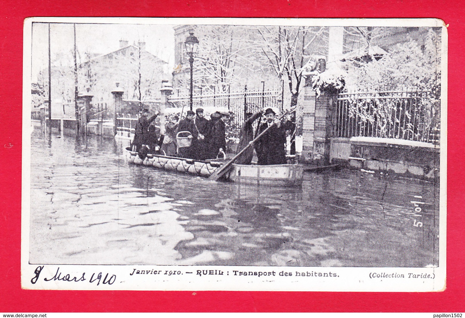 F-92-Rueil Malmaison-09A49  La Crue De Janvier 1910, Le Transport Des Habitants En Barque, Cpa - Rueil Malmaison