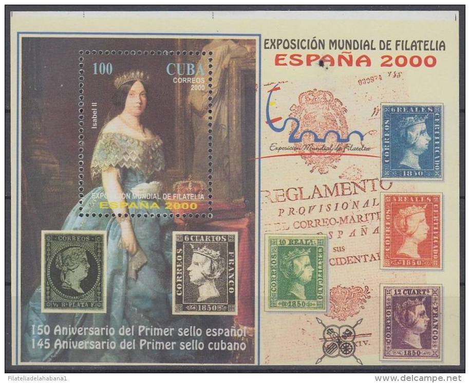 2000.113 CUBA 2000. Ed.4451. HF MNH EXPO MUNDIAL DE ESPAÑA SPAIN. 150 ANIV PRIMER SELLO ESPAÑOL. - Ungebraucht