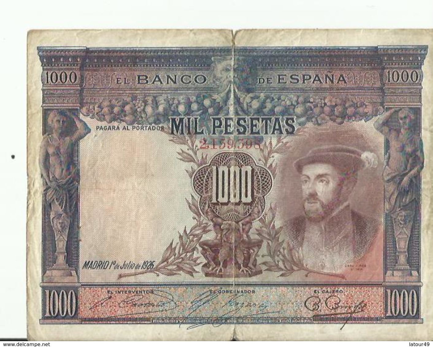 BILLET 1000...MIL PESETAS MADRID 1925 - 1000 Pesetas
