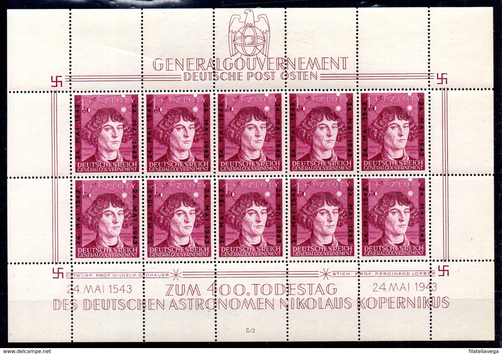 Ocupación Alemania Gobierno General Minipliego N ºMichel 104 ** Valor Catálogo 30.0€ - Besetzungen 1938-45