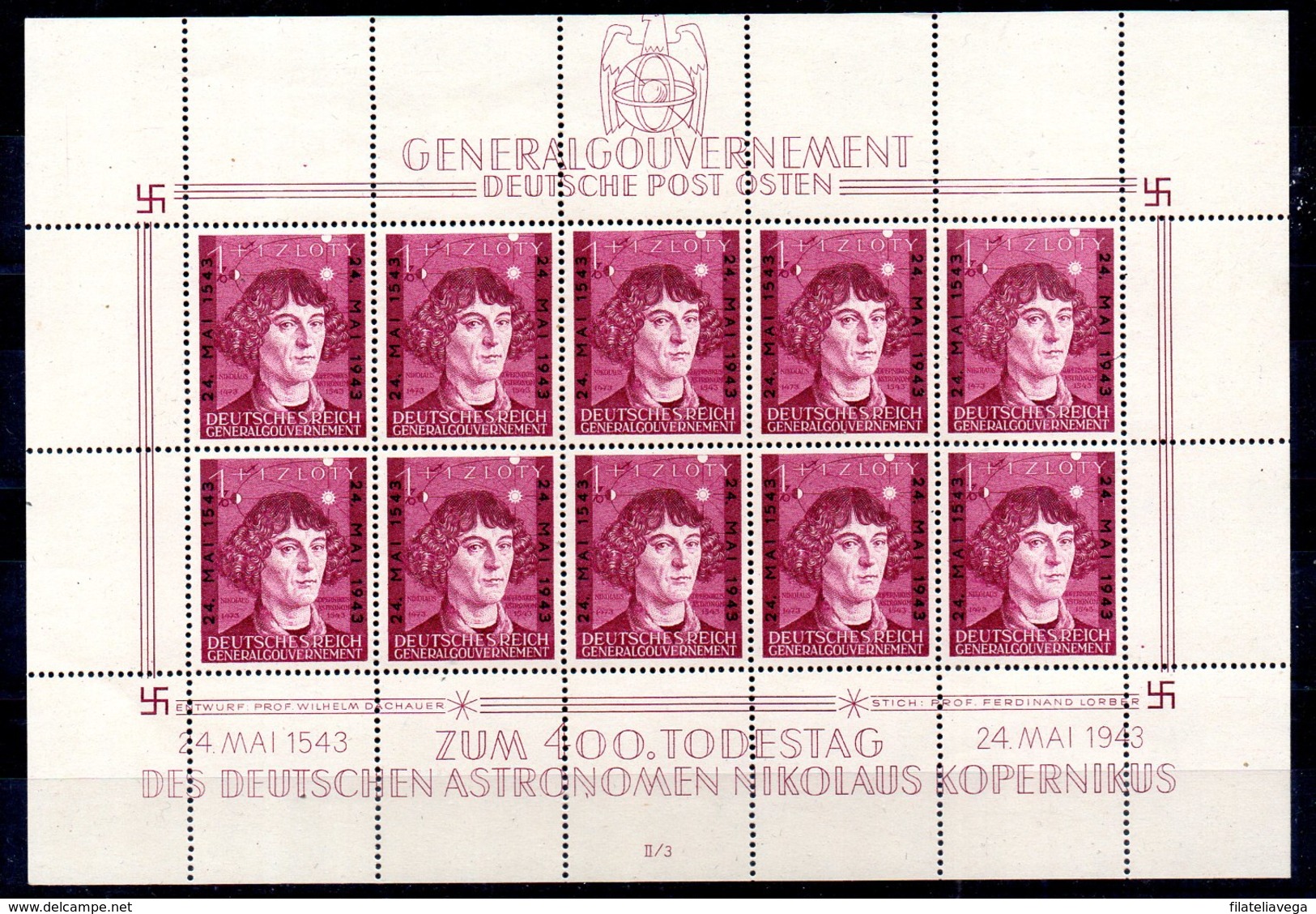 Ocupación Alemania Gobierno General Minipliego N ºMichel 104 ** Valor Catálogo 30.0€ - Besetzungen 1938-45