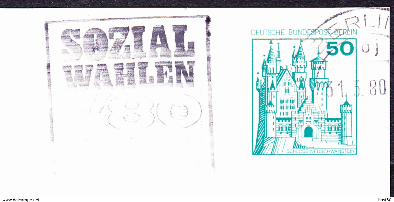 Berlin - Maschinenwerbestempel Sotialwahlen '80 1980               Immer Komplette Postkarte - Macchine Per Obliterare (EMA)