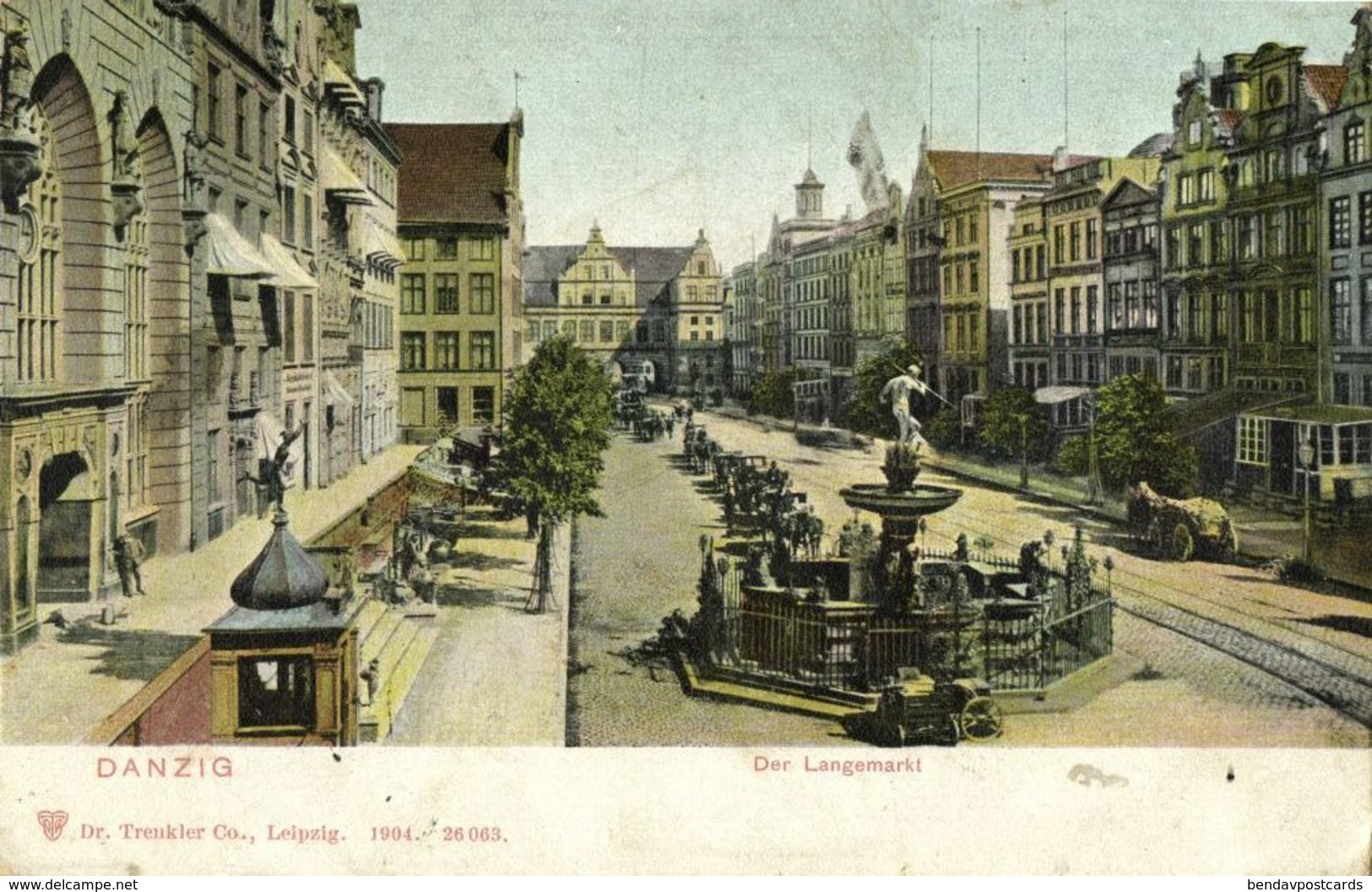 DANZIG GDAŃSK, Der Langemarkt, Długi Targ (1906) Polen AK - Danzig