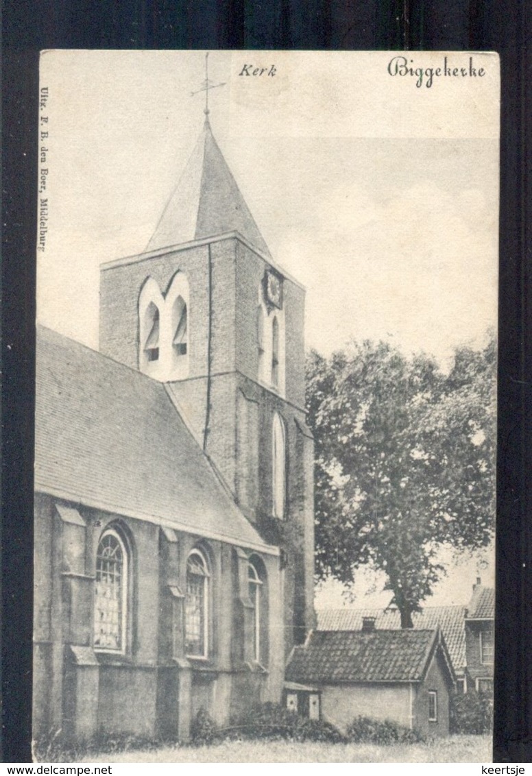 Biggekerke - Kerk - 1916 - Langebalk Militair Verzonden - Autres & Non Classés