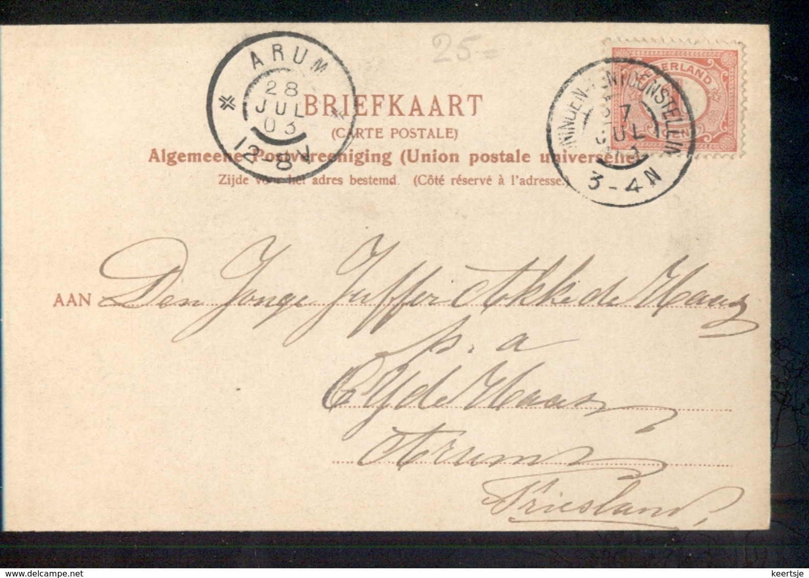 Arum Grootrond Nieuwen ?? Tentoonstelling - 1903 - Poststempel