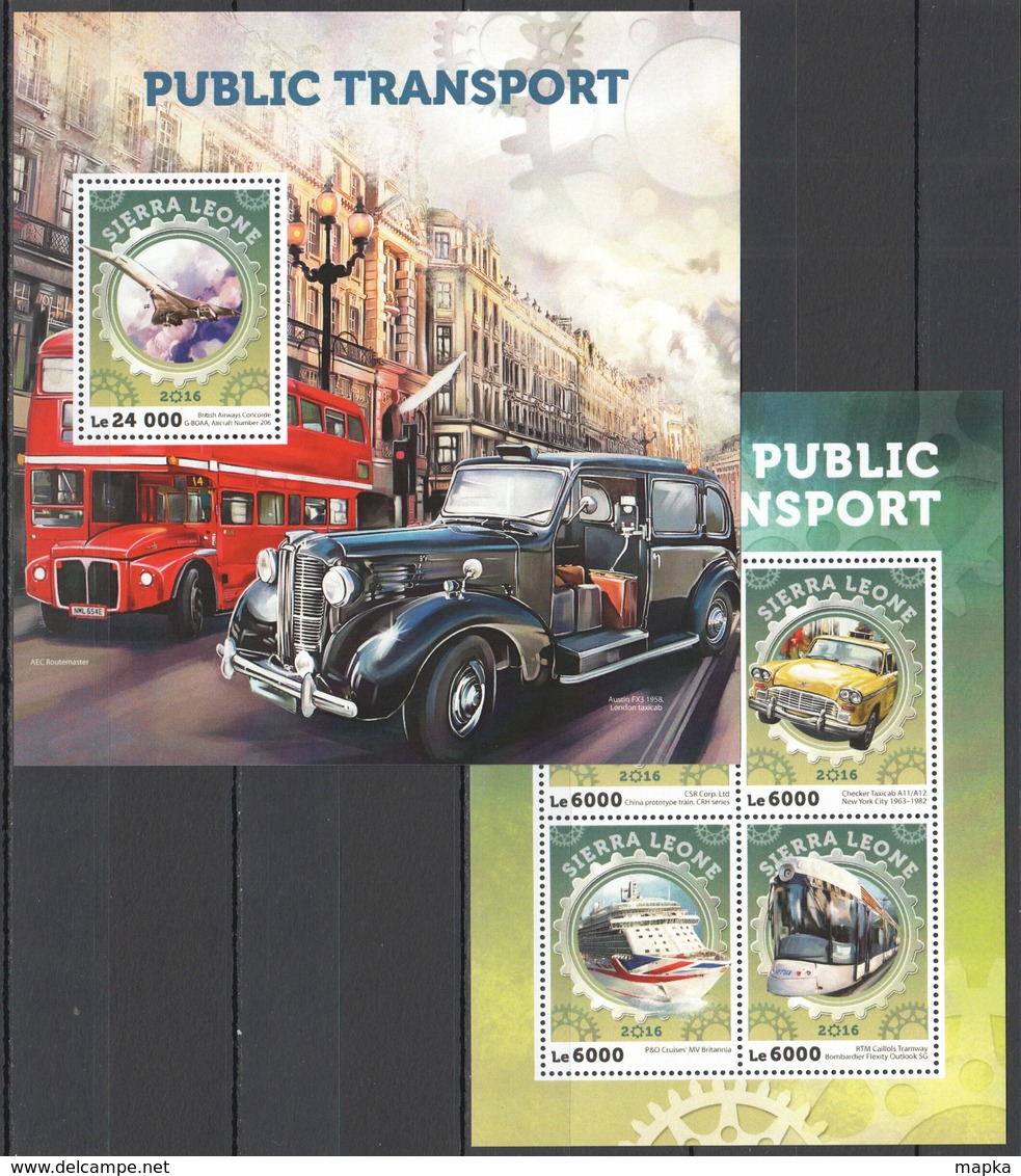 ST390 2016 SIERRA LEONE TRANSPORT PUBLIC TRANSPORT KB+BL MNH - Trains