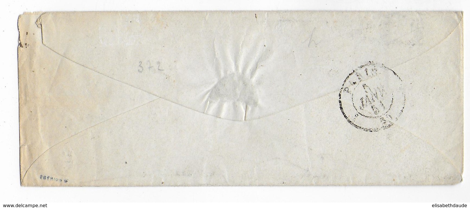 1851 - CERES SUPERBE Sur LETTRE De CAEN (CALVADOS) Avec GRILLE + T14 => PARIS - 1849-1850 Cérès