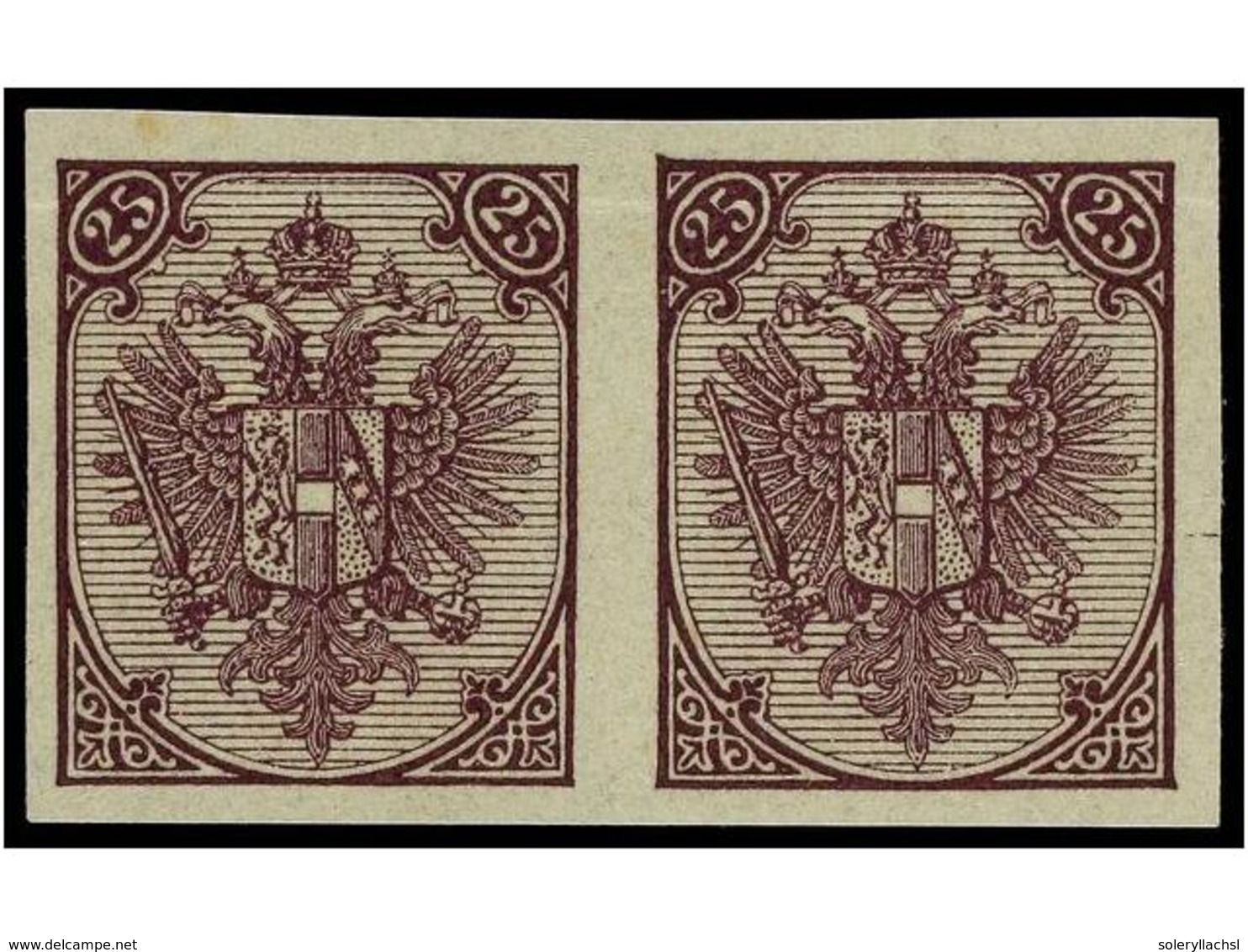 (*) BOSNIA-HERZEGOVINA. Fe.2/8. 1879. Complete Set 1 Kr. To 25 Kr. IMPERFORATE Pairs (without Gum As Issued ESSAYS). FIN - Sonstige & Ohne Zuordnung