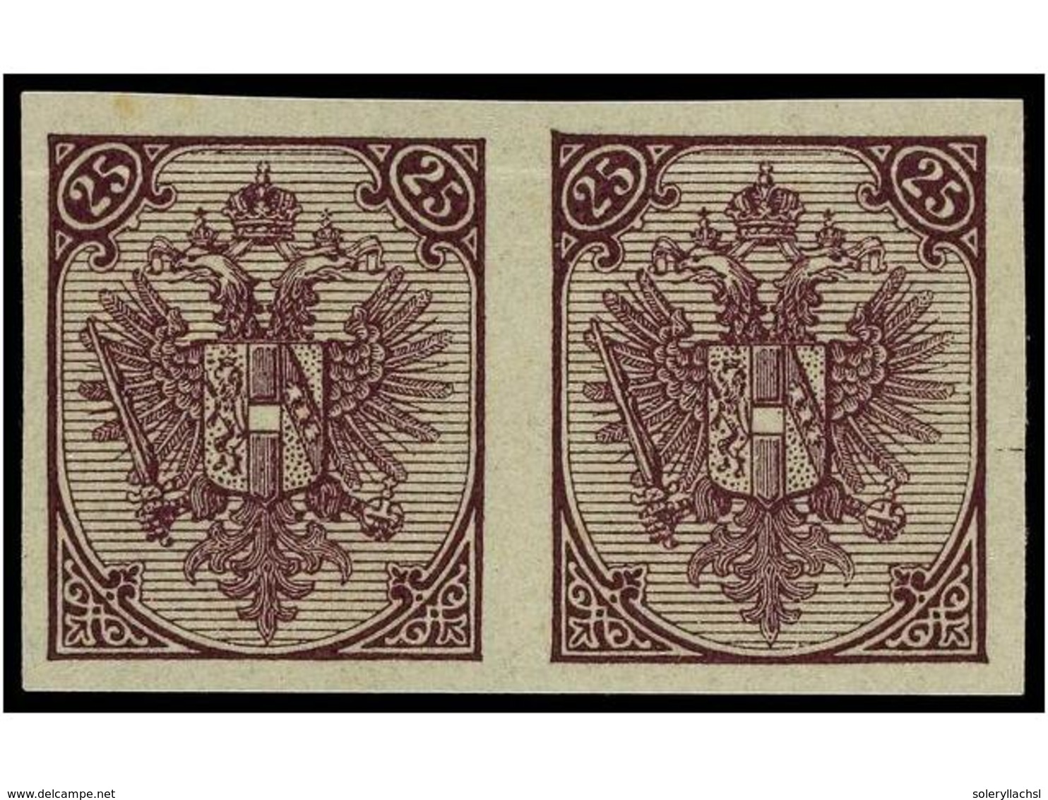 (*) BOSNIA-HERZEGOVINA. Fe.2/8. 1879. Complete Set 1 Kr. To 25 Kr. IMPERFORATE Pairs (without Gum As Issued ESSAYS). FIN - Altri & Non Classificati