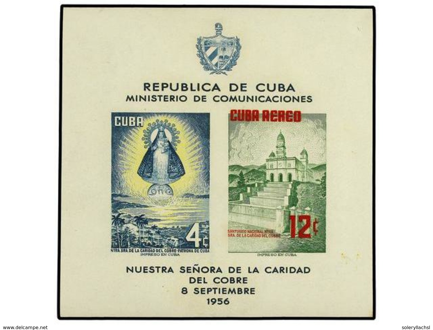 * CUBA. Ed.673. 1956. Hojita Bloque Color ROJO DESPLAZADO A LA IZQUIERDA Y ARRIBA, Adherencia En La Goma. MUY RARA Y No  - Altri & Non Classificati