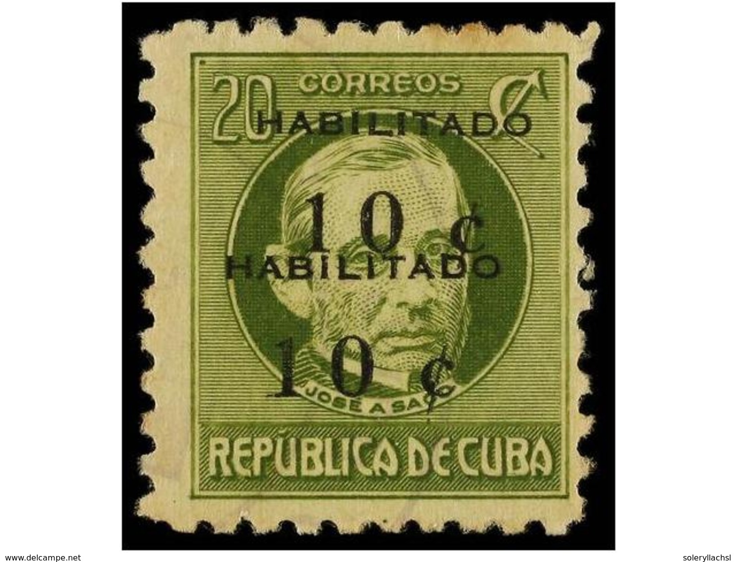 (*) CUBA. Ed.833hh. 1960. 10 Cts. Oliva SOBRECARGA DOBLE. MUY RARO. Cert. C. ECHENAGUSIA. - Sonstige & Ohne Zuordnung