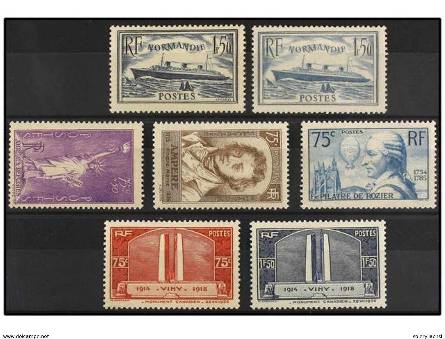 ** FRANCIA. Yv.299/300, 309, 310, 313, 316/17. 1935-36. SERIES COMPLETAS. Yvert.399€. - Sonstige & Ohne Zuordnung