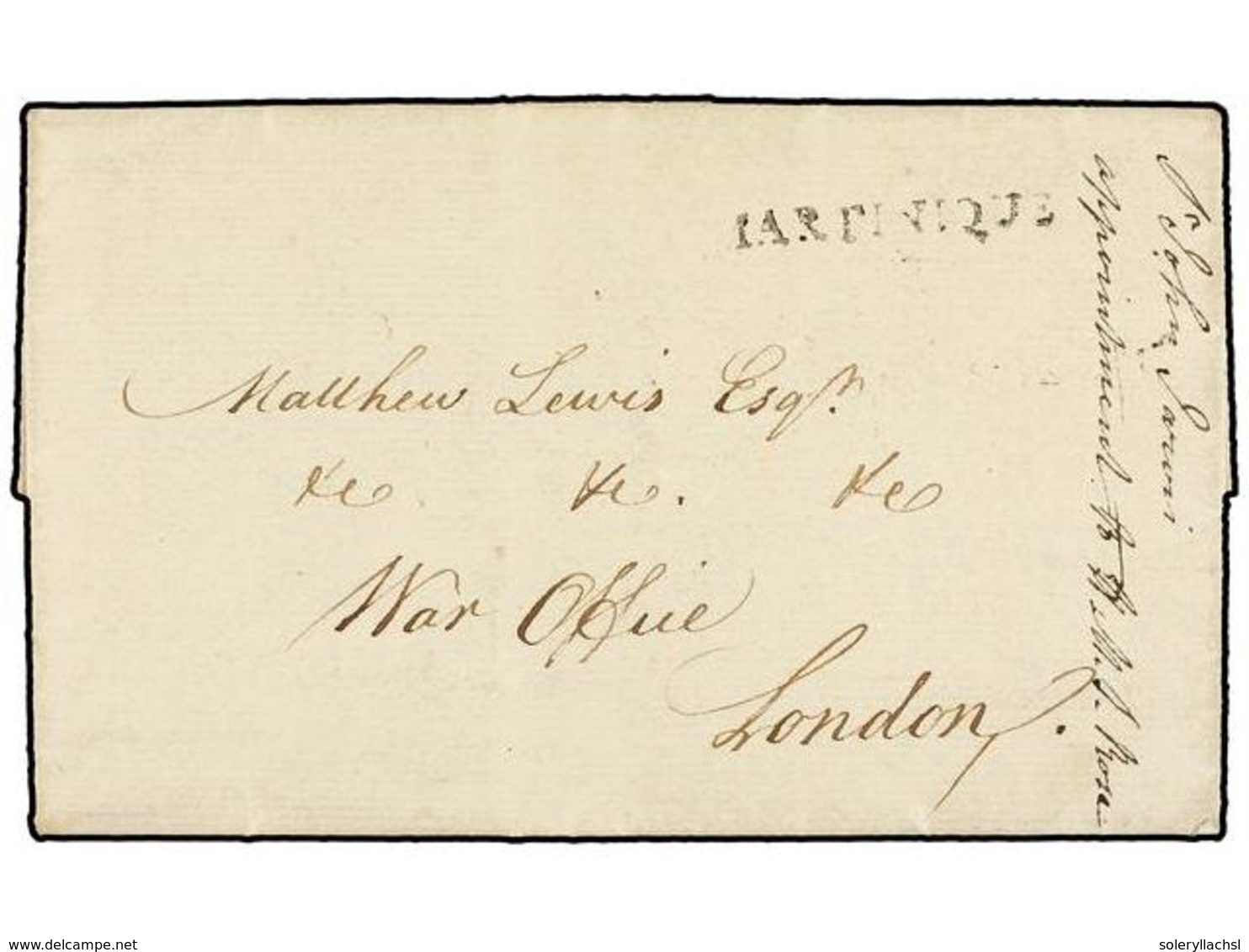 MARTINICA. 1794 (9 Septiembre). TROIS ISLETS (Martinique) To LONDON. SECOND BRITISH OCCUPATION (23th March 1794 Until 27 - Sonstige & Ohne Zuordnung