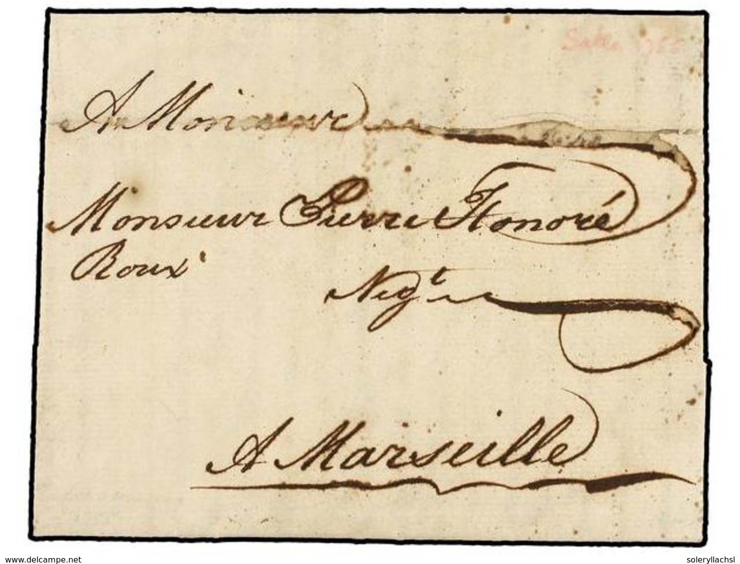MARRUECOS FRANCES. 1755. SALÉ (Marruecos) A MARSELLA. Carta Completa Circulada Privadamente. Extraordinariamente Rara Ci - Altri & Non Classificati