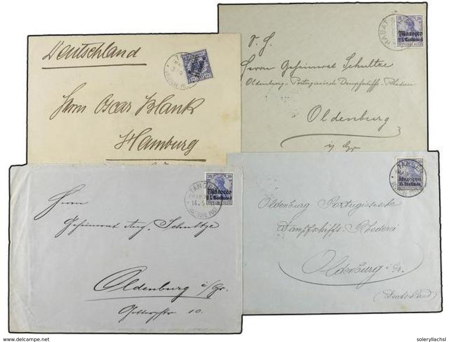 MARRUECOS ALEMAN. 1900-11. Seven Covers And One Card With Diverse Frankings And Tanger. RABAT And CASABLANCA Cancellatio - Altri & Non Classificati