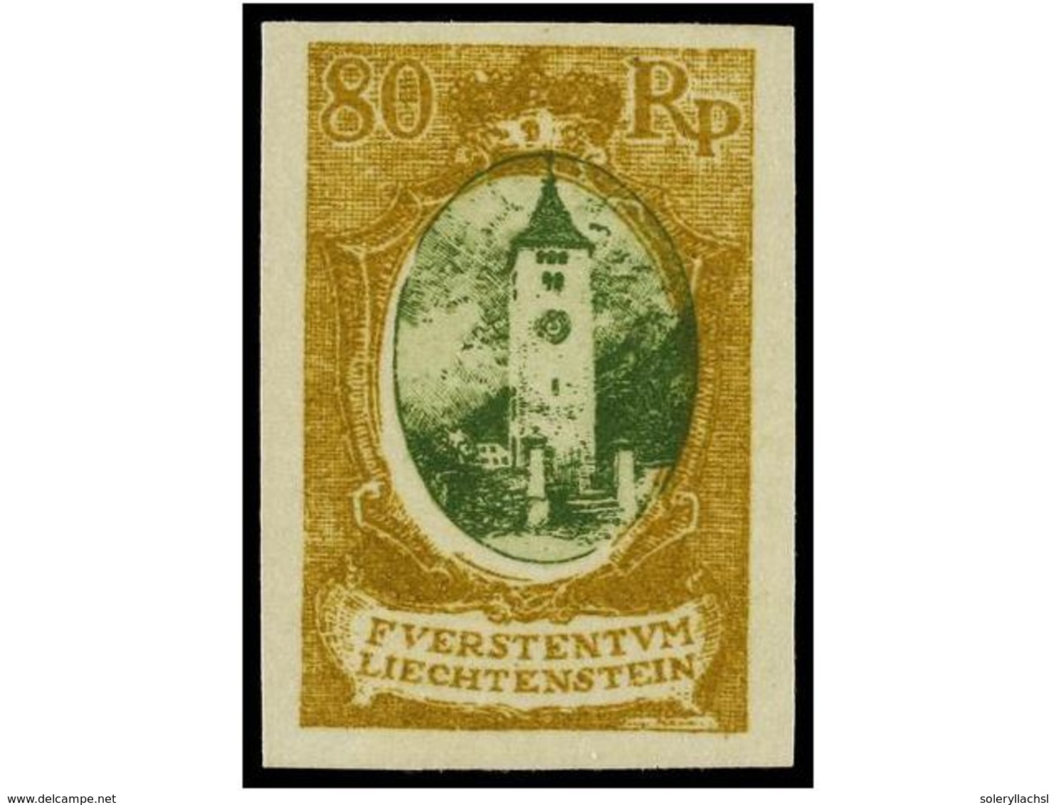 (*) LIECHTENSTEIN. Mi.59 (3) PK. 1921. 80 Rp. Three Perforated And Imperforate PROOFS. Different Colours. - Sonstige & Ohne Zuordnung