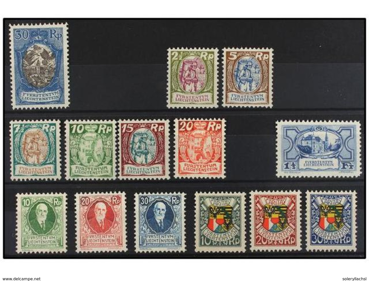 ** LIECHTENSTEIN. Mi.64/70, 71, 72/74, 75/77. 1925-27. COMPLETE Sets, Never Hinged. Michel.595€. - Sonstige & Ohne Zuordnung