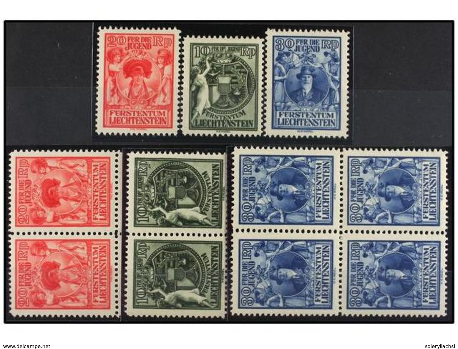 ** LIECHTENSTEIN. Yv.108/110. 1932. Five Sets, Never Hinged. LUXE. Yvert.850€. - Sonstige & Ohne Zuordnung